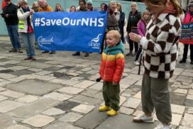 Protesters gathered in Southampton centre.